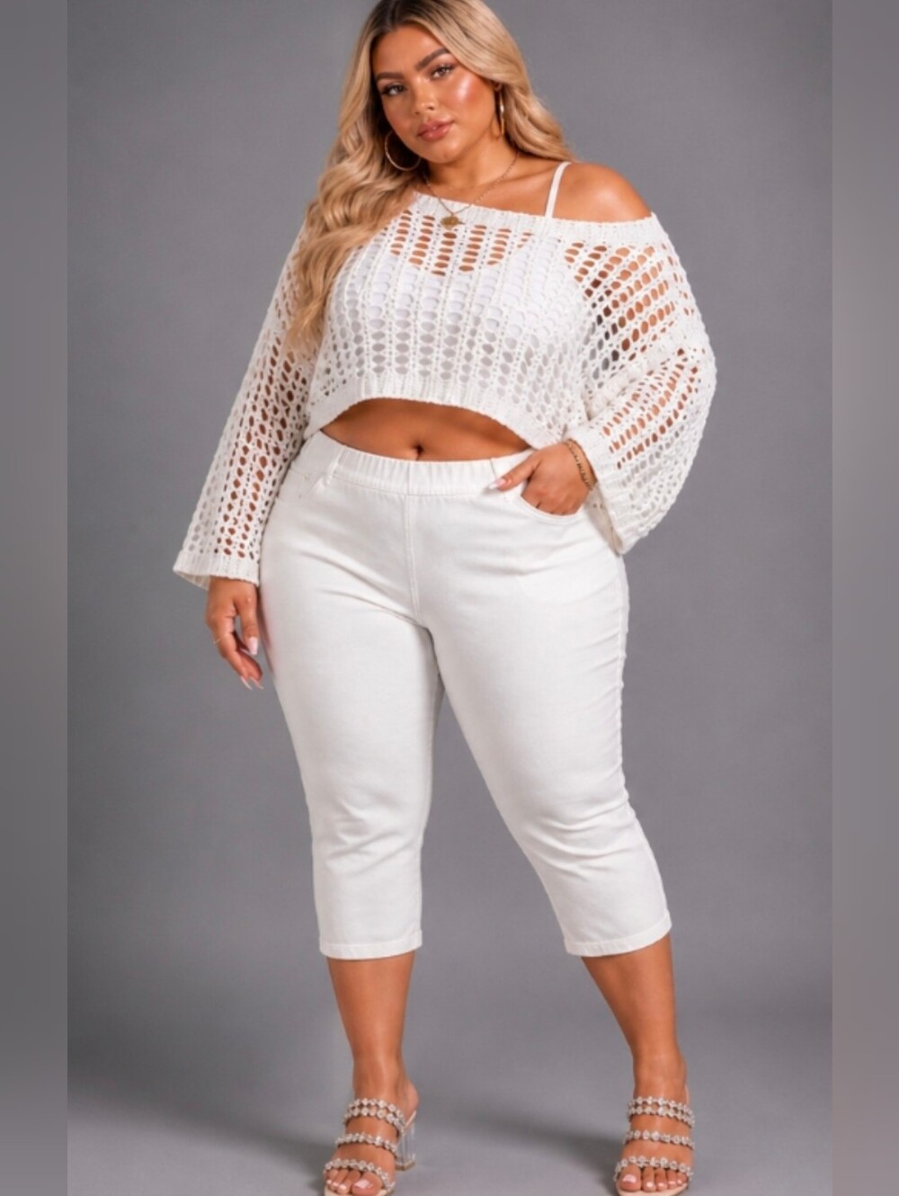 Croft & Barrow | Perfect Creamy White Mid-Rise Stretch Pull-On Capris | 3X | NWT